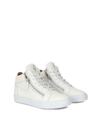 weiße hohe Sneakers aus Leder von Giuseppe Zanotti