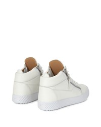 weiße hohe Sneakers aus Leder von Giuseppe Zanotti