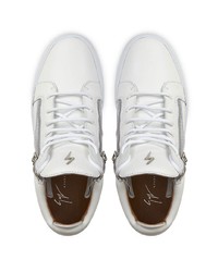 weiße hohe Sneakers aus Leder von Giuseppe Zanotti