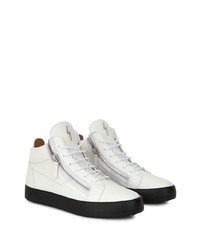 weiße hohe Sneakers aus Leder von Giuseppe Zanotti