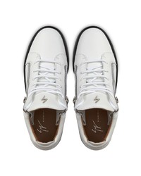 weiße hohe Sneakers aus Leder von Giuseppe Zanotti