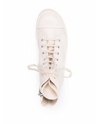 weiße hohe Sneakers aus Leder von Rick Owens DRKSHDW