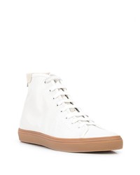 weiße hohe Sneakers aus Leder von Saint Laurent