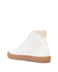 weiße hohe Sneakers aus Leder von Saint Laurent