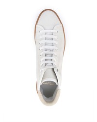 weiße hohe Sneakers aus Leder von Saint Laurent