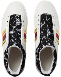 weiße hohe Sneakers aus Leder von Gucci