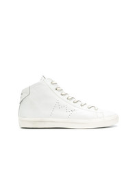 weiße hohe Sneakers aus Leder von Leather Crown