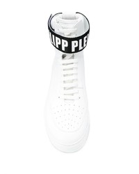 weiße hohe Sneakers aus Leder von Philipp Plein