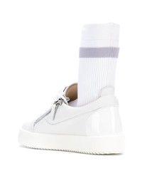 weiße hohe Sneakers aus Leder von Giuseppe Zanotti Design