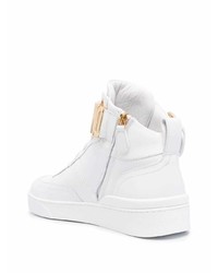 weiße hohe Sneakers aus Leder von Moschino