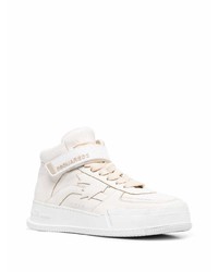 weiße hohe Sneakers aus Leder von DSQUARED2