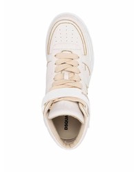 weiße hohe Sneakers aus Leder von DSQUARED2