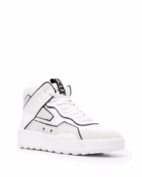 weiße hohe Sneakers aus Leder von Moncler