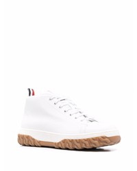 weiße hohe Sneakers aus Leder von Thom Browne