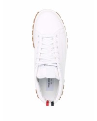 weiße hohe Sneakers aus Leder von Thom Browne