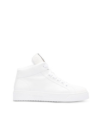 weiße hohe Sneakers aus Leder von Miu Miu