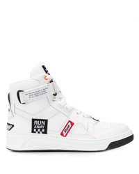 weiße hohe Sneakers aus Leder von MSGM