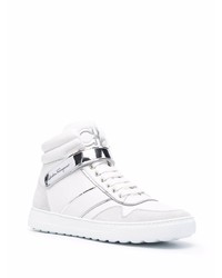 weiße hohe Sneakers aus Leder von Salvatore Ferragamo