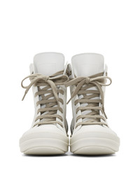 weiße hohe Sneakers aus Leder von Rick Owens