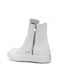 weiße hohe Sneakers aus Leder von Rick Owens