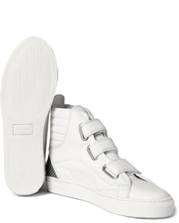 weiße hohe Sneakers aus Leder von Raf Simons