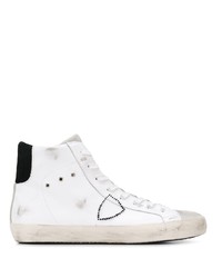 weiße hohe Sneakers aus Leder von Philippe Model