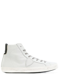 weiße hohe Sneakers aus Leder von Philippe Model