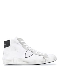 weiße hohe Sneakers aus Leder von Philippe Model Paris