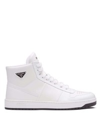 weiße hohe Sneakers aus Leder von Prada