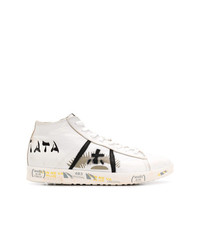 weiße hohe Sneakers aus Leder von Premiata