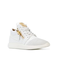 weiße hohe Sneakers aus Leder von Giuseppe Zanotti Design