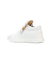 weiße hohe Sneakers aus Leder von Giuseppe Zanotti Design