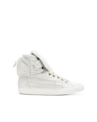 weiße hohe Sneakers aus Leder von Raf Simons
