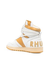 weiße hohe Sneakers aus Leder von Rhude