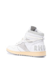 weiße hohe Sneakers aus Leder von Rhude