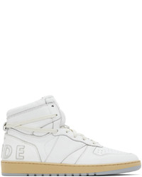 weiße hohe Sneakers aus Leder von Rhude