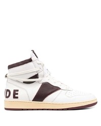 weiße hohe Sneakers aus Leder von Rhude