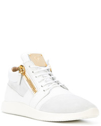 weiße hohe Sneakers aus Leder von Giuseppe Zanotti Design