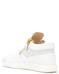 weiße hohe Sneakers aus Leder von Giuseppe Zanotti Design