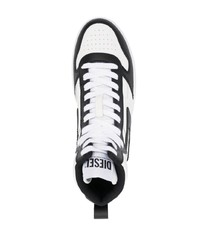 weiße hohe Sneakers aus Leder von Diesel