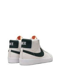 weiße hohe Sneakers aus Leder von Nike