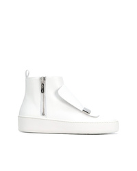 weiße hohe Sneakers aus Leder von Sergio Rossi