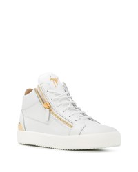 weiße hohe Sneakers aus Leder von Giuseppe Zanotti