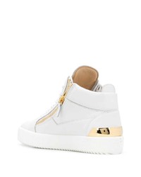 weiße hohe Sneakers aus Leder von Giuseppe Zanotti