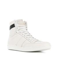 weiße hohe Sneakers aus Leder von Saint Laurent