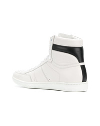 weiße hohe Sneakers aus Leder von Saint Laurent