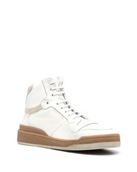 weiße hohe Sneakers aus Leder von Saint Laurent