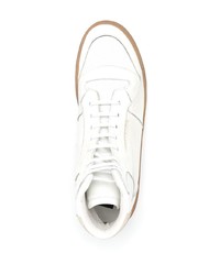 weiße hohe Sneakers aus Leder von Saint Laurent