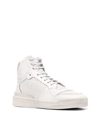 weiße hohe Sneakers aus Leder von Saint Laurent