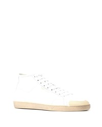 weiße hohe Sneakers aus Leder von Saint Laurent